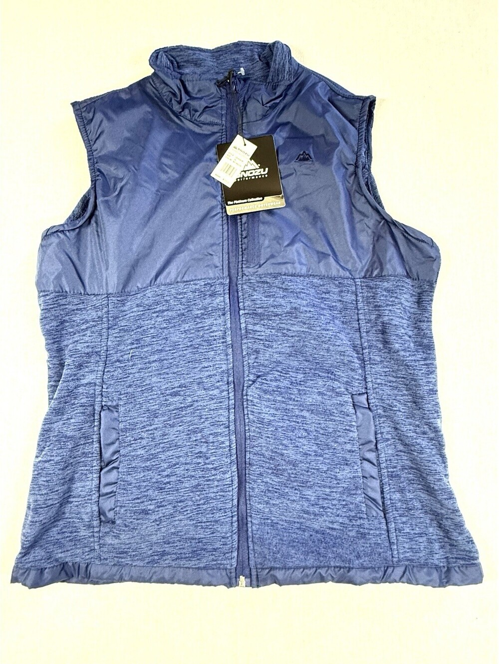 Snozu Full Zip Vest Sz XL Blue Performance Warm Layer Outdoor Hiking Skiing NWT